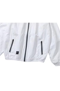 製造白色連帽風衣外套  訂做防水防風杜邦紙輕便風褸外套  風褸外套供應商  SKJ077 細節-1